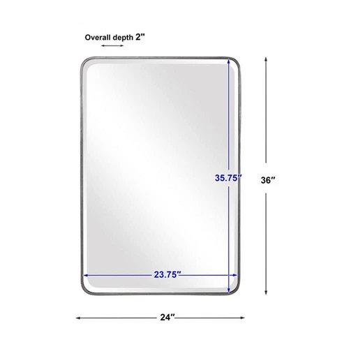 Uttermost Aramis Contemporary Iron and Glass Wall Mirror in Silver Leaf - Picture 7 of 7