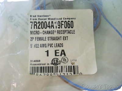 New Brad Harrison 6'' Micro Change 2P Female Straight Receptacle, 7R2004A19F060