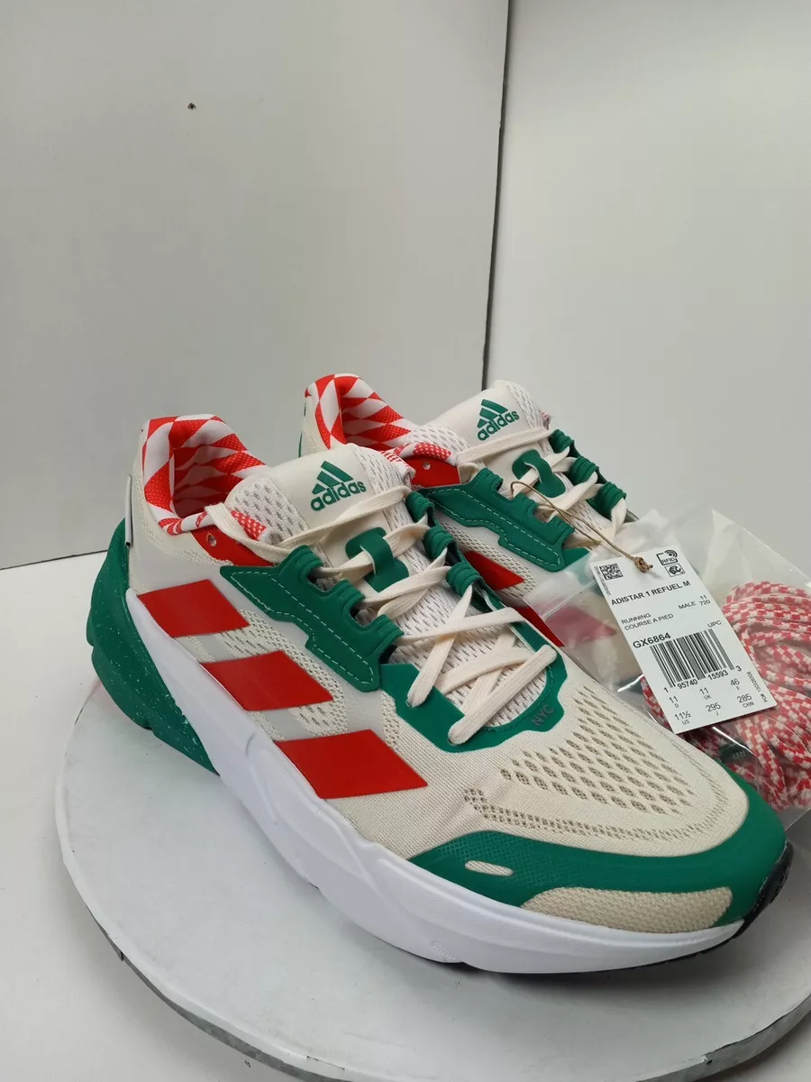 Adidas Adistar 1 Refuel NYC Running Shoes Red Green Cream Mens Size 11.5