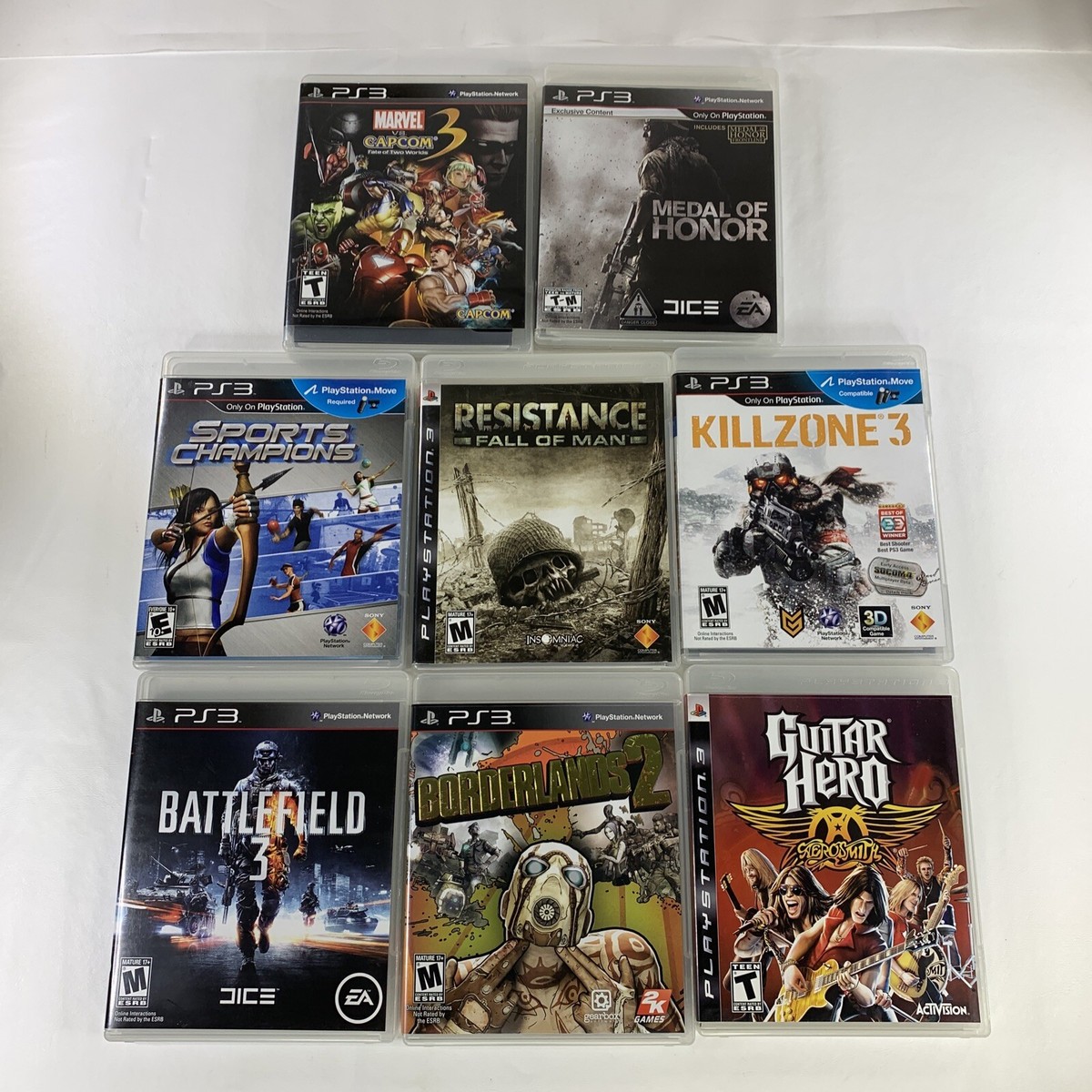 PS3 Game Lot Games Marvel v Capcom Medal of Honor Killzone
