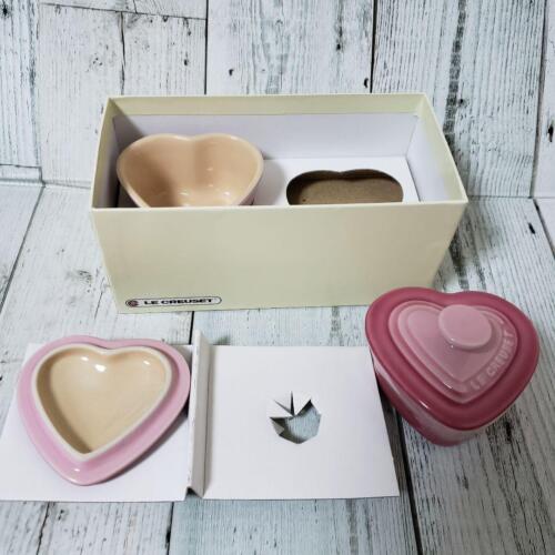 Juego de Bandeja Le Creuset Corazón Cocotte Putite Ramekin D'Amour Cuarzo Rosa Nuevo con Caja - Imagen 2 de 2