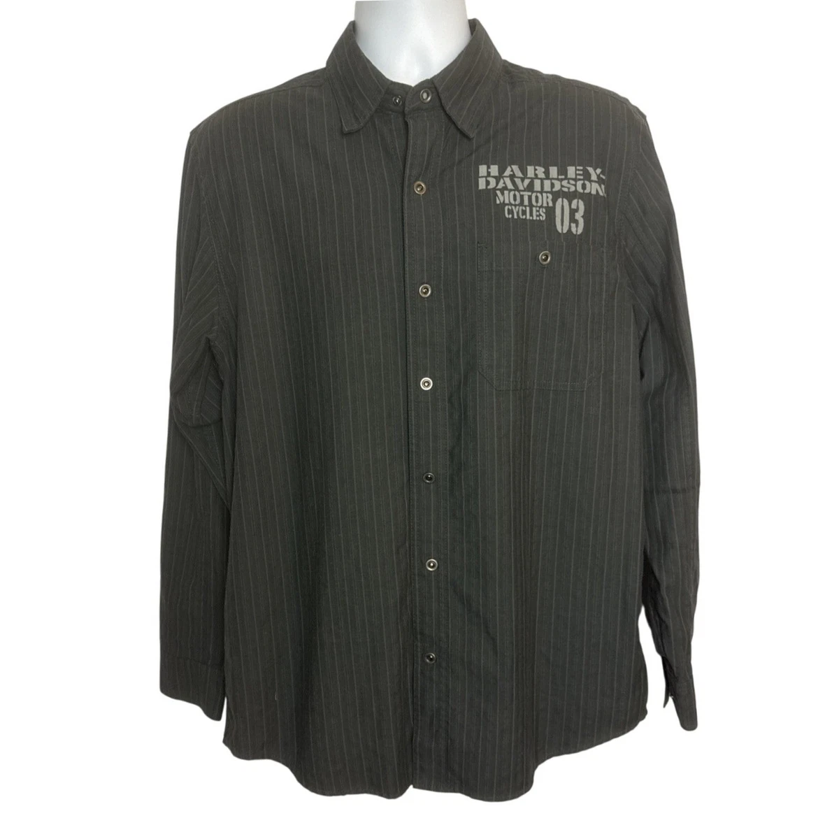 25+ Harley-Davidson Long Sleeve Striped Casual Button-Down Shirts