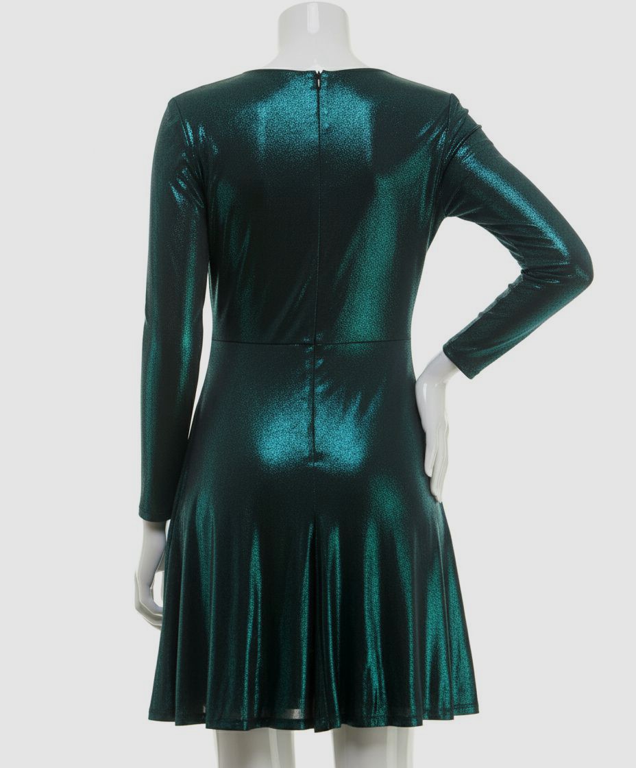 Taylor Women's Metallic Twist-Front Fit & Flare Dress - Blackteal - Size 6
