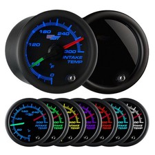 Glowshift Dual Intake Intercooler Temp Gauge Kit W Sensor Tinted 7 Color