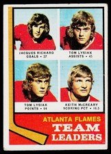 1974-75 Topps Atlanta Flames Team Ldrs Richard Lysiak McCreary #14 HOCKEY