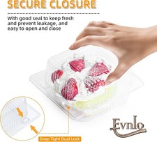100 Count Clear Plastic Containers with Lids for Food, Thickened Disposable S...