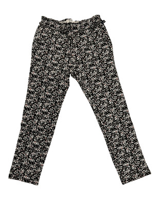 IKKS Girls Black Maille Floral Print Leggings Size 4 NWT Kids Pants Flowers