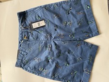 Vineyard Vines Boys Blue Fish Pattern Stretch Cotton Breaker Shorts Sz 14