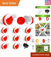 Effortless 10 PCS Chicken Feeder Kit - Automatic, No Waste & Weather-Resistant