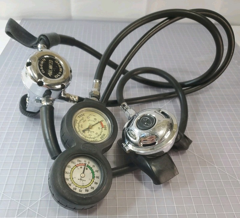 Dacor Olympic 400 Regulator Balanced First Stage & 2 Guage Console Scuba As Is