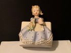 VINTAGE TWO NAPCO VASE/PLANTERS-GIRL-w/pony tail & GIRL w/flowers 1950's-VGC — photo 4