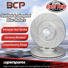 Slotted Dimpled Pair Rear Brake Rotors for Renault Kadjar 1.3L 08/2018 - 01/2021