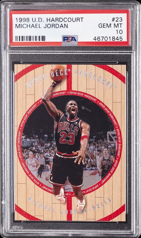 1998 UD HARDCOURT #23 MICHAEL JORDAN PSA 10