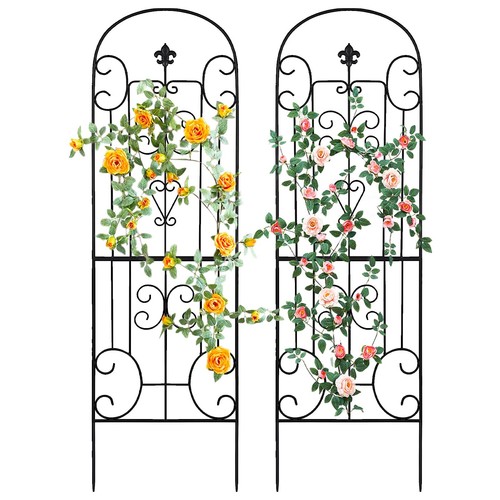 70"X18" Metal Garden Trellis for Climbing Plants, Climbing Plant Support, Hea...