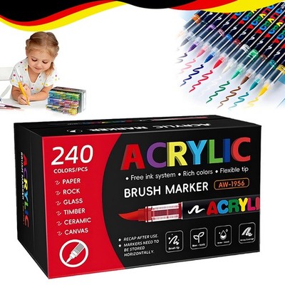 Acrylstifte für Steine Wasserfest 240 Farben Tip Acrylic Stifte Marker Set NEU