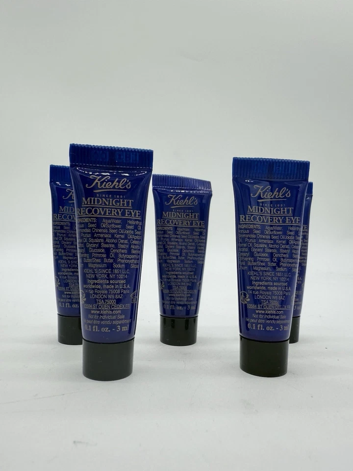 Lote de 5 cremas para ojos Kiehl's Midnight Recovery 0,1 oz 3 ml cada una = tamaño completo Foto 2 de 2