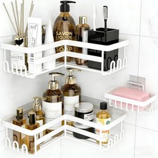 White, No Drilling Bathroom Organizers and Storage Rack for Home Decor,
