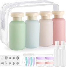 18 Pack Travel Bottles for Toiletries Leak Proof Refillable, Plastic Travel