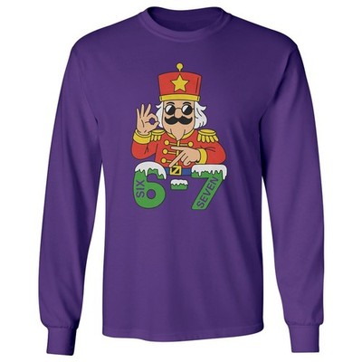 Six Seven Nutcracker � Funny 67 Meme Christmas Long Sleeve T-Shirt
