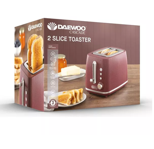 Daewoo SDA2778GE Cascade Ruby 2 Slice Toaster