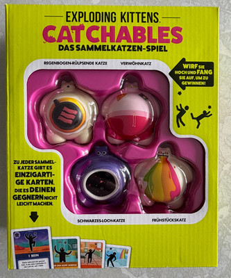 Exploding Kittens Catchables Wurfspiel Set   4 Figuren   nur angespielt