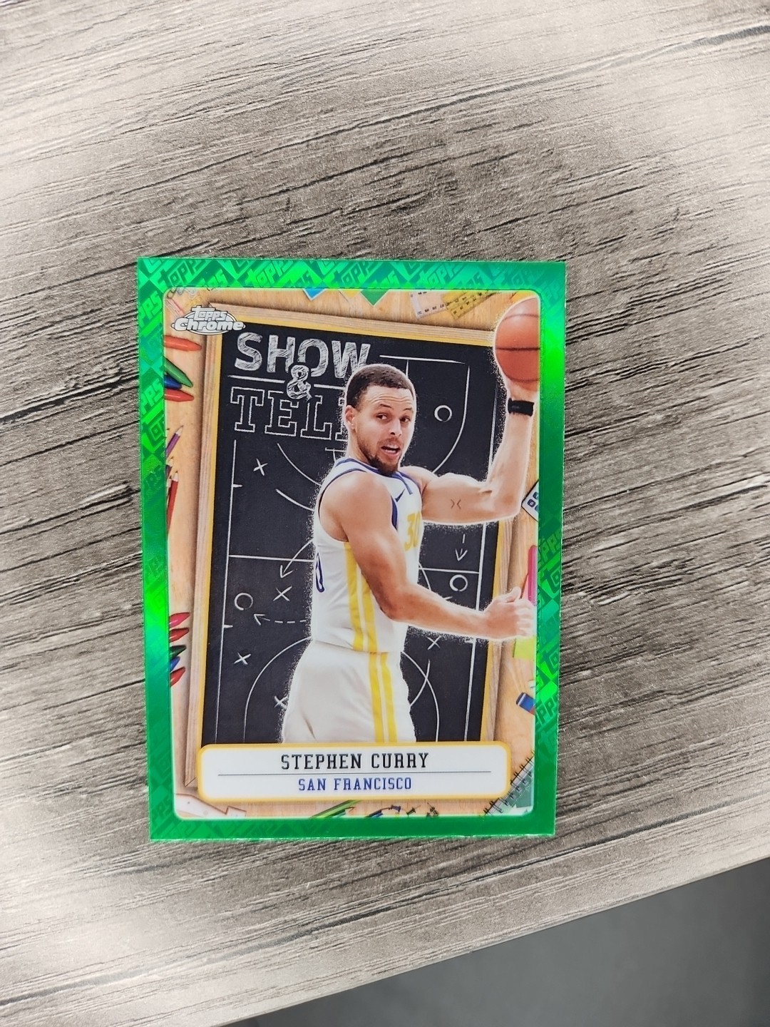 2024-25 Topps Chrome - Show and Tell Stephen Curry #ST-7 Green Topps Refractor