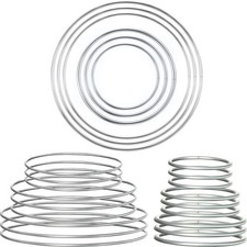 Hotop Metal Rings Hoops Metal Dream Catcher Macrame Steel Craft Rings Floral Hoo