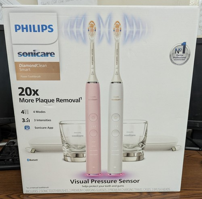 #ad PHILLIPS SONICARE DIAMOND CLEAN SMART POWER TOOTHBRUSH 2PC SET *SEE DESCRIPTION $135.99