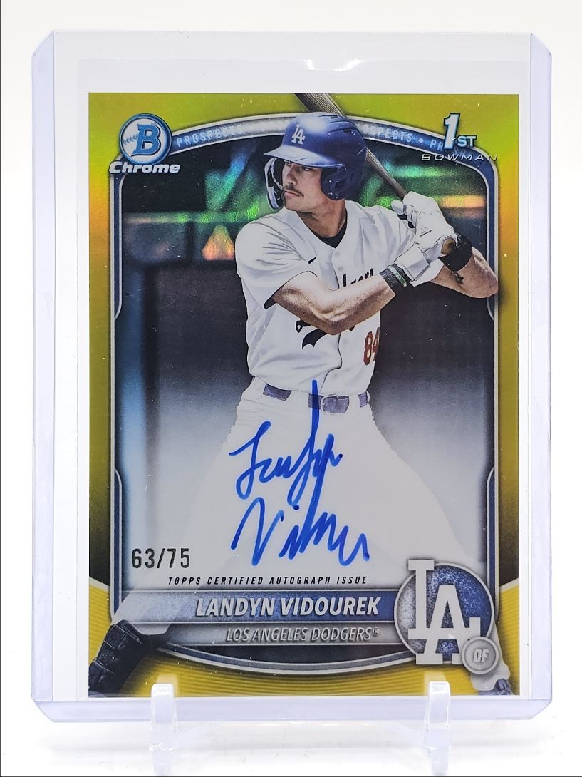LANDYN VIDOUREK 2025 BOWMAN CHROME DRAFT 1ST YELLOW AUTO /75 Q3249