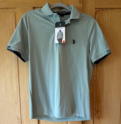 U.S. Polo Assn. Men s Light Grey Solid Short Sleeve Polo Shirt Size S P0092