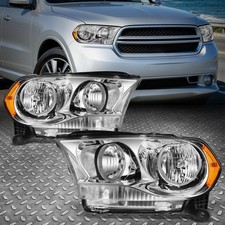 For 11-13 Dodge Durango Chrome Housing Amber Corner Headlight Replacement Lamps
