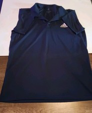 Adidas Performance Polo D2M Polo Dark Blue Shirt Size Large Mens