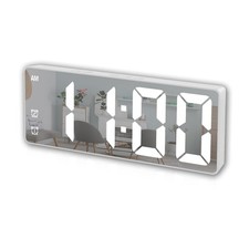 Small Digital Alarm Clock, White Digit