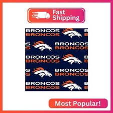 Denver Broncos Cotton Fabric - NFL Team Logo Cotton Fabric by The Yard, Fat Quar