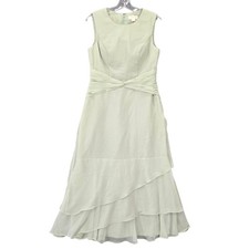 Nightbubo Light Green Formal Dress Ruffled Midi Sleeveless Aline Women's Size 8
