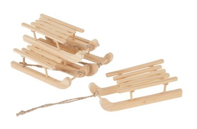 VBS Miniatur Schlitten Delme Set 4 Stück 9x3.5x2.6 cm Puppenhaus Zubehör