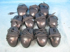 Lot of 11 Logitech M100 Black USB Optical Wired Mouse - FREE SHIPPING 