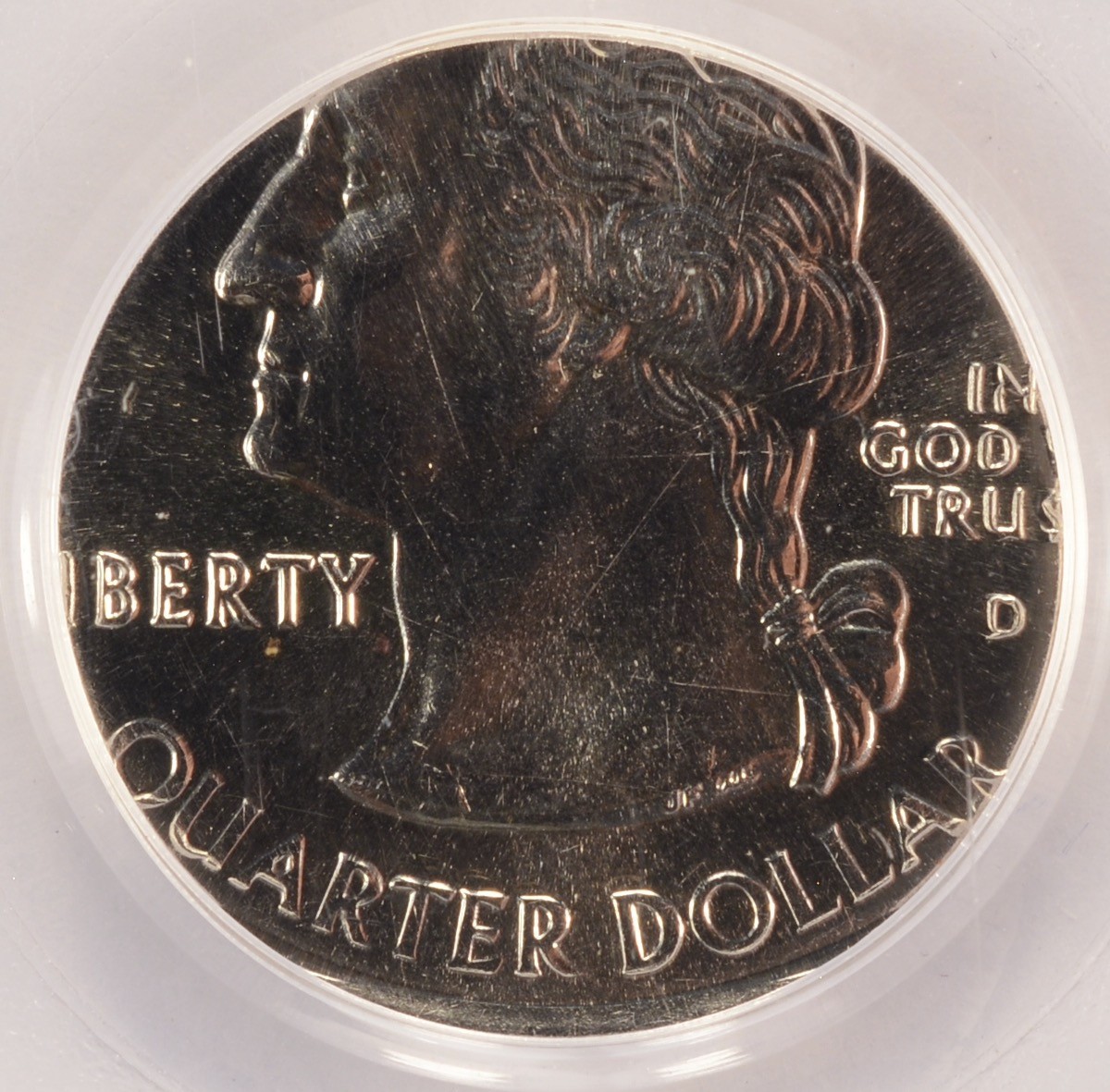 2002-D 25c Tennessee State Quarter Struck on Clad Dime Planchet