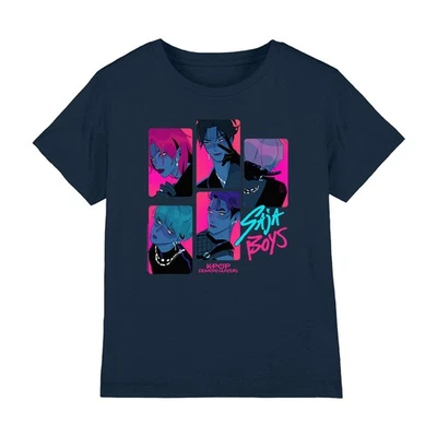 NETFLIX Kpop Demon Hunters Saja Jungen Dämonen Kinder T-Shirt 5-13 Jahre, navy