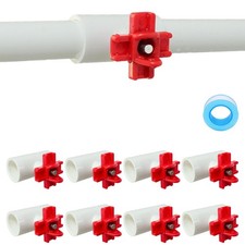  8 Pack Horizontal Chicken Waterer Nipples with 1/2'' PVC Tee Fittings for D...