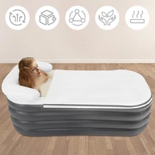 4-Floors Foldable Inflatable Bathtub Rectangle Hot Bath Shower Spa Bath Tub