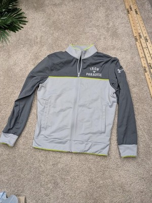 Under Armour Jacket Mens Small Gray Iron Paradise Full Zip Project Rock Gym