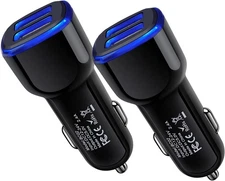 Car Charger 12 Volt USB Outlet Car Adapter Plug, Dual 2.4A Cigarette Lighter USB