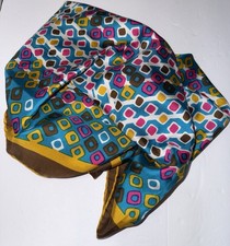 Vintage Women s Ladies Silk Scarf Stylish w/Abstract Art print /pattern