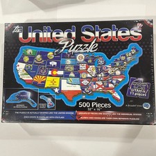 NEW Sealed The United States of America 500 PC Jigsaw Puzzle 32"x16" Geography
