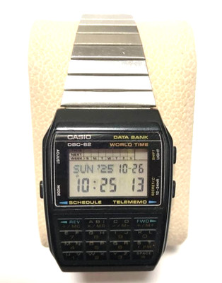 Casio Data Bank DBC 62 Digital Calculator Watch Working Battery Replaced