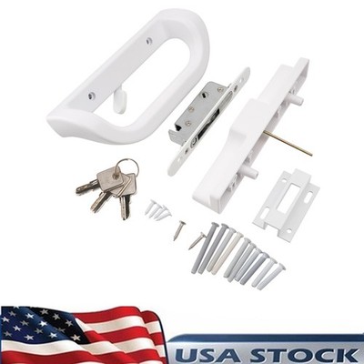 Sliding Patio Door Handle with Mortise Lock and keys, Key Cylinder and Keeper,