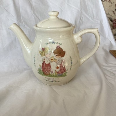 Vtg 1998 Precious Moments 7”Tall Friendship Hits The Spot Tea Pot Pre-owned