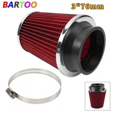 3" 76mm High Flow Inlet Dry Air Filter Cold Air Intake Cone Replacement