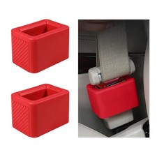 2 Pcs Silicone Belt Buckle Safety Cover Holder Red 2 Pcs Silicone Belt Buckle Safety Cover Holder Red